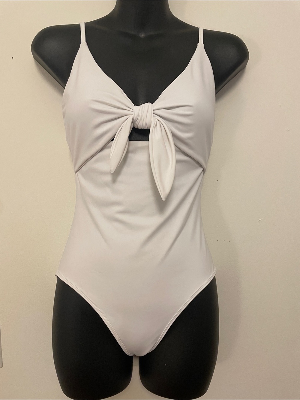 Aritzia White Tie-Front One-Piece Swimsuit